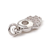 Brass Micro Pave Clear Cubic Zirconia Palm Charms ZIRC-F132-56P-3