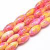 Baking Painted Glass Beads Strands DGLA-S115-22x10mm-S16-1