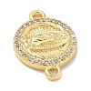Rack Plating Brass Micro Pave Clear Cubic Zirconia Religion Virgin Mary Connector Charms KK-L224-094G-05-2