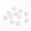 5-Petal Filigree Brass Bead Caps KK-B218-S-1