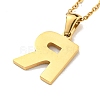 Ion Plating(IP) Initial Letter 304 Stainless Steel Pendant Necklaces NJEW-M199-01G-R-2
