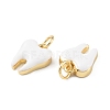 Rack Plating Brass Enamel Charms KK-C021-03G-2