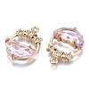 Faceted Transparent Glass Pendants GLAA-T020-18G-3