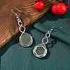 Hexagon Natural Green Aventurine Dangle Earrings EJEW-K298-01P-03-2