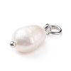 Grade B Natural Cultured Freshwater Pearl Charms X-PALLOY-JF01497-02-3