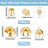 400Pcs 2 Styles Brass Crimp Beads Covers KK-BBC0023-39-2