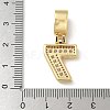 Brass Clear Cubic Zirconia European Dangle Charms KK-R003-01G-07-4