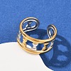 304 Stainless Steel Double Color Cuff Rings RJEW-S635-01GP-12-1