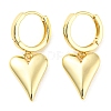 Rack Plating Brass Heart Dangle Hoop Earrings EJEW-Q779-01G-1