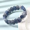 Natural Blue Aventurine Beaded Stretch Bracelets for Women Men BJEW-D461-02A-5