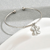 Fashionable Butterfly Alloy with Synthetic Cat Eye Stone Charm Bangles IE9770-1