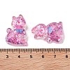 Transparent Resin Bowknot Kitten Decoden Cabochons RESI-M045-07B-3