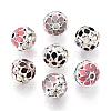 Round Brass Enamel Beads KK-Q080-01A-S-1