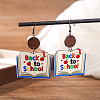 Teachers' Day Printed Wooden Dangle Earrings for Teachers FS-WG20E88-07-1