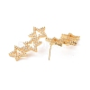 Star Long Brass Earrings ZIRC-Z018-23G-3