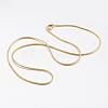 Brass Round Snake Chain Necklaces MAK-L009-08G-2