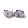 UV Plating Rainbow Iridescent Acrylic Beads X-OACR-P016-04-3