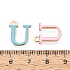 Rack Plating Alloy Enamel Pendants ENAM-T024-53U-G-3