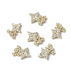 Brass Micro Pave Clear Cubic Zirconia Cabochons KK-A174-08G-2