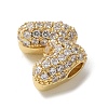 Brass Micro Pave Cubic Zirconia Beads KK-P290-61G-M-2