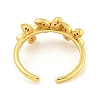 Flower Rack Plating Brass Micro Pave Cubic Zirconia Open Cuff Rings for Women RJEW-N047-01G-04-RS-3