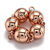 Rack Plating Brass Magnetic Clasps with Loops LS-KK-F801-03B-RG-1
