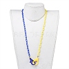 Personalized Two Tone ABS Plastic Cable Chain Necklaces NJEW-JN02825-05-4