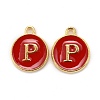 Golden Plated Alloy Enamel Charms X-ENAM-S118-03P-1