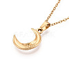 304 Stainless Steel Pendant Necklaces NJEW-T018-41G-5