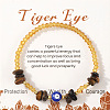 Natural Tiger Eye & Glass Beads Stretch Bracelets IK4988-1-1