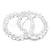 Natural Quartz Crystal Round Beads Stretch Bracelets for Women BJEW-L712-B03-8mm-4