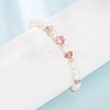 Natural Strawberry Quartz Chip and Rice Natural Pearl Beaded Bracelets GG-CBA3297-13G-C-3