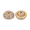 Apetalous Half Round/Dome Brass Micro Pave Cubic Zirconia Bead Caps ZIRC-D062-G-3