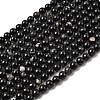 Natural Black Tourmaline Beads Strands X-G-F666-05-6mm-2