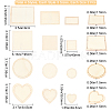 12 Sets 4 Style Wooden Basket Bottoms DIY-GF0004-76-2