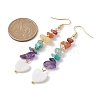 Natural & Synthetic Mixed Gemstone Chips & Shell Dangle Earrings EJEW-JE05597-3