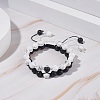 2Pcs 2 Style Round Natural Howlite & Glass Braided Bead Bracelets Set BJEW-TA00073-2