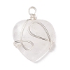 Natural Quartz Crystal Pendants PALLOY-JF01663-06-1