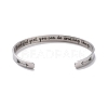 304 Stainless Steel Open Cuff Bangle BJEW-G653-01P-03-2