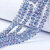 Electroplate Transparent Glass Beads Strands X-EGLA-A034-T6mm-Y02-1
