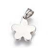 Tarnish Resistant 304 Stainless Steel Pendants STAS-E449-74P-2