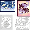 Ocean Theme Carbon Steel Cutting Dies Stencils DIY-WH0309-959-1