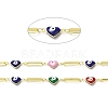Handmade Eco-friendly Brass Enamel Heart with Evil Eye Link Chain CHC-I045-16G-2