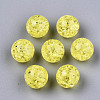 Transparent Crackle Acrylic Round Beads Strands X-CCG-R002-12mm-09-2