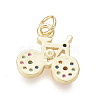 Brass Micro Pave Cubic Zirconia Charms ZIRC-I032-67G-2