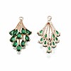 Brass Micro Pave Cubic Zirconia Pendants KK-R111-006-A01-3