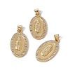 Brass Micro Pave Clear Cubic Zirconia Pendants KK-G439-11G-3