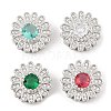 Brass Micro Pave Cubic Zirconia Slide Charms ZIRC-I068-12P-1