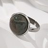 Half Round Natural Indian Agate Finger Rings RJEW-M062-01P-22-5