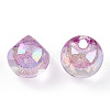 UV Plating Rainbow Iridescent Acrylic Beads X-OACR-G012-04E-2